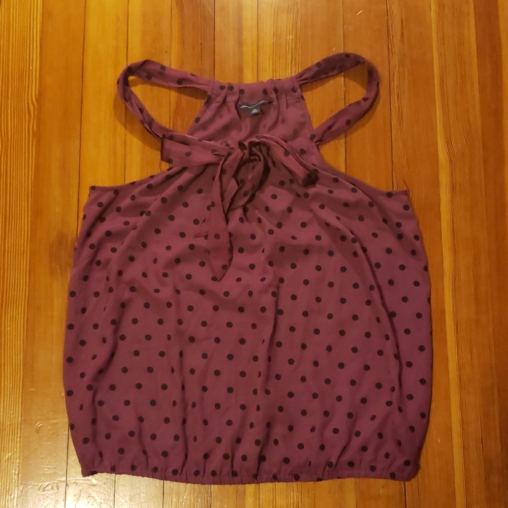 American Eagle purple with black polka dot - Picture 1 of 2